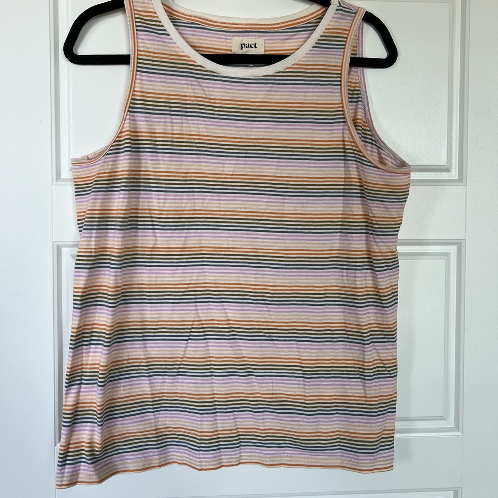 Pact Rainbow Stripe Tank Top